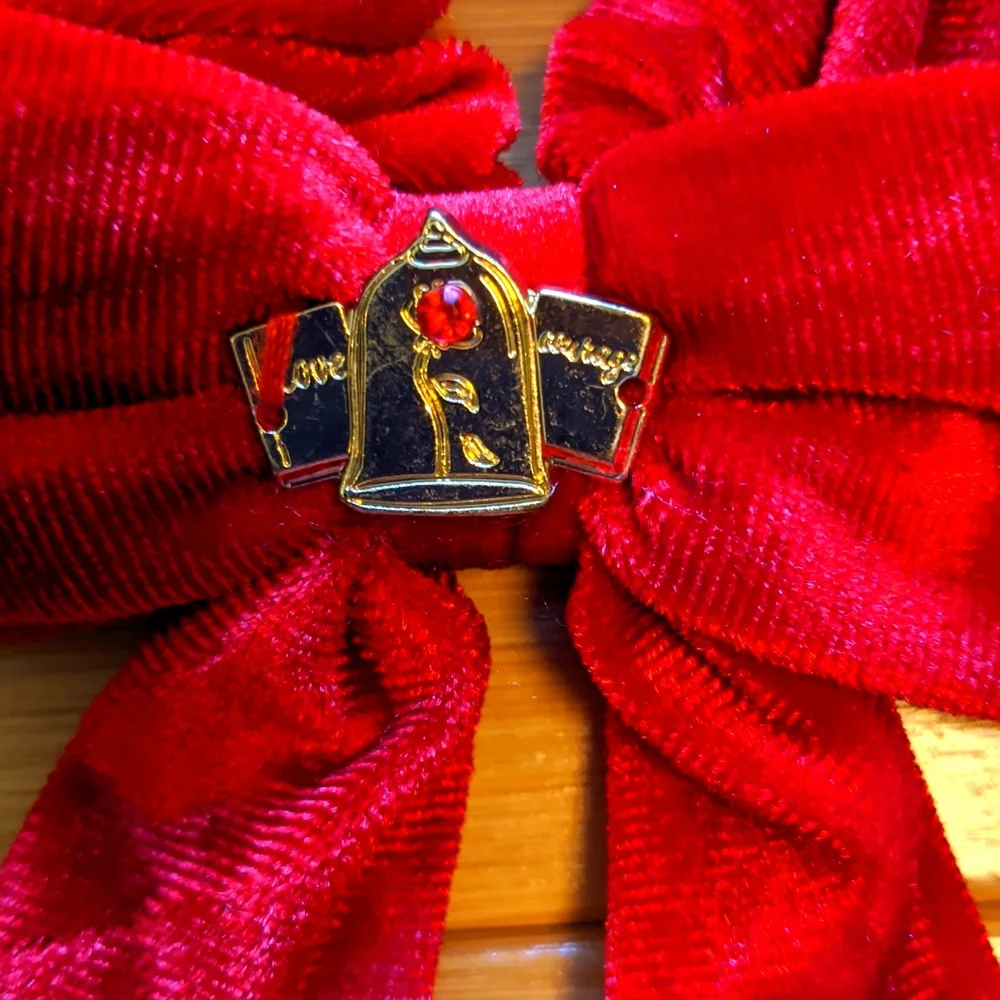 Red Bow Disney Princess Belle Beauty & The Beast Hair Scrunchie Girls Dress Up